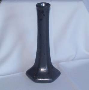 Vintage MUNCIE Black Gunmetal Art Pottery Bottle Neck Vase~NR  