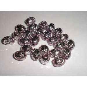  Light Pink Oval Diamond Cut Beads   Set of 5: Everything 