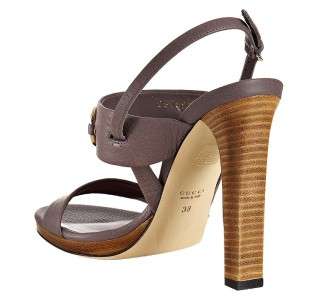 GUCCI Miss Bamboo Mauve Leather Sandals 38 8 *2011*  