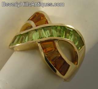 Beautiful Citrine & Peridot 14k Yellow Gold Ring  