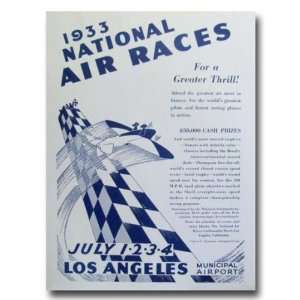 1933 Los Angeles Air Races Poster Print:  Home & Kitchen