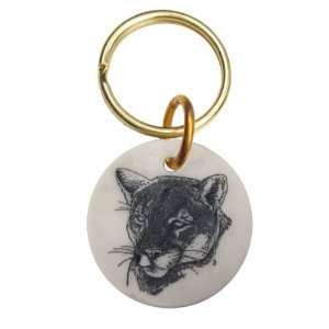   Montana Marble Etched Key Chain Mountain Lion Cougar: Office Products