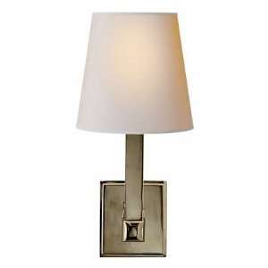   Sconce in Polished Nickel with Natural Paper Shade