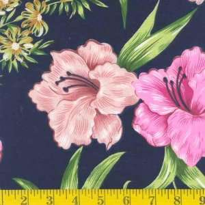  60 Tropical Prints Hino Navy Fabric By The Yard Arts 