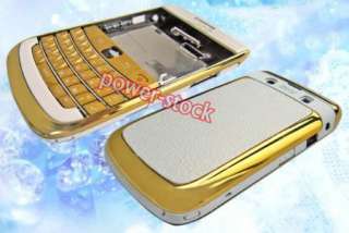 Full Housing Cover for Blackberry Bold 9700 Gold White  