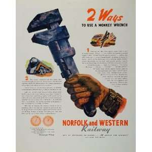  and Western Railway Monkey Wrench   Original Print Ad
