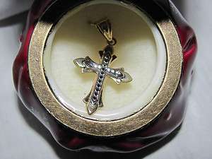   Gold Two Toned CROSS Charm Pendant Michael Anthony MA Christmas Gift