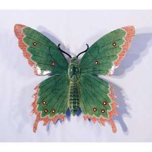  Handpainted Butterfly Wall Plaque Replica 16 Green Patio 