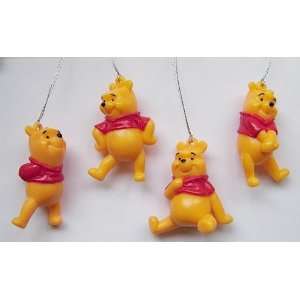  RARE 4 Winnie the Pooh PVC Figure Ornament Ornaments Set 