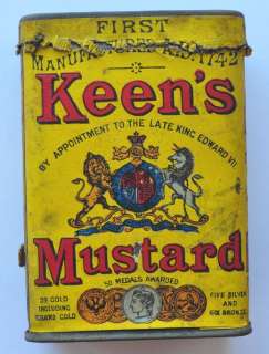 1900s Britain LONDON RARE Early KEENS MUSTARD Tin Box. Size: height 