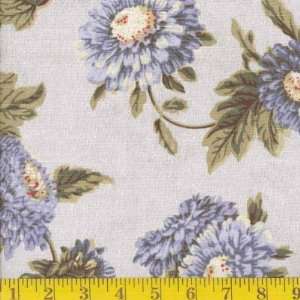  54 Wide Woodward Floral Blue Fabric By The Yard: Arts 