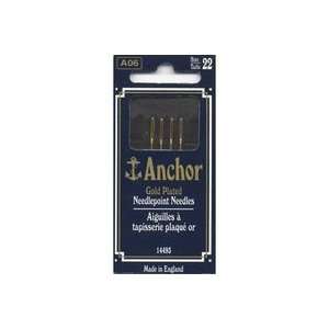  Anchor Gold Plated Tapestry Hand Needles Size 22 (10 Pack 