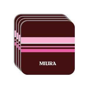 Personal Name Gift   MIURA Set of 4 Mini Mousepad Coasters (pink 