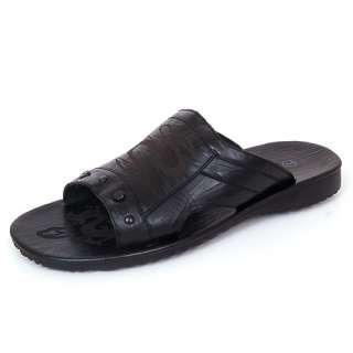 Men Dressy Leather Sandals Dragon Flip Flops Dress Shoe  