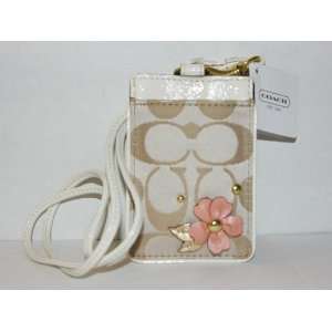  Coach Signature Flower Applique Lanyard ID Special Edition 