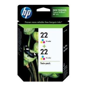  New   HP 22 Twinpack Tri color Ink Cartridge   V27888 