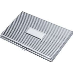  Visol Zeus Ribbed Stainless Steel Business Card Case 