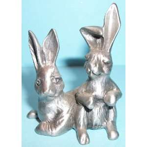  Hudson Pewter Noahs Ark Figurine   Rabbit Pair 