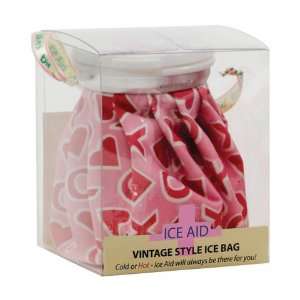  Ice aid vintage style ice bag   pink w/xs and hearts 