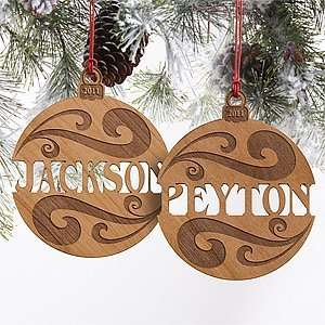  Personalized Wood Name Christmas Ornaments: Home & Kitchen