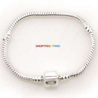 FASHION Stamp Silver Plated European Bracelets Fit Charms Beads 15 