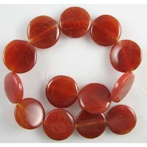 25mm Mexican fire agate coin disc beads 13 strand
