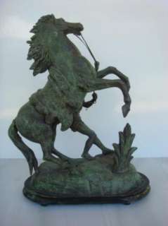 Antique Spelter Metal Sculpture Horses Marly Coustou  