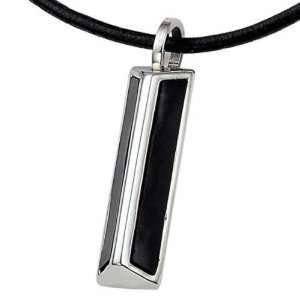   and Leather Pendant Triangle Shaped (Stainless Steel Chain Included