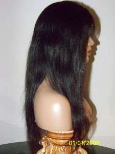 Full Lace Human Malaysian Hair Remi Remy Wig 130% Density #1 Black 