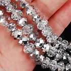 70pcs white Faceted Crystal Loose Beads 6x8mm  