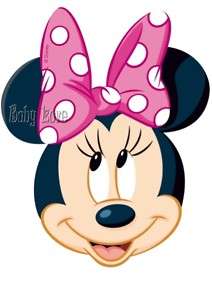 IRON ON TRANSFER CUTE MINNIE MOUSE FACE pink bow 12x15  