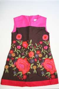 Isabel Garreton embroidered shift girls dress boutique size 5 EUC 