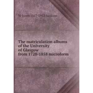  The matriculation albums of the University of Glasgow from 
