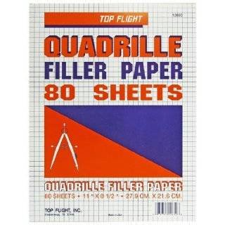 Top Flight Filler Paper, Quadrille Rule, 11 x 8.5 Inches, 80 Sheets 