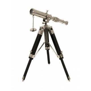 Replica Antique Brass & Wood Tabletop Telescope 