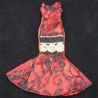 Red Party Evening Dress Barbie Clothes Gown Clothing For Barbie Doll 