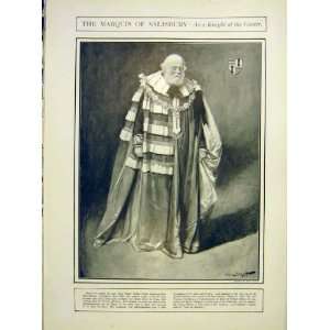Marquis Salisbury Knight Garter Portrait Old Print 1902