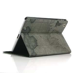 Map Pattern Leather Stand Case / Cover / Skin / Shell for Apple iPad 