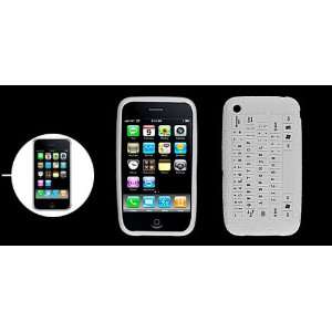  White Keyboard Nonslip Soft Plastic Case for iPhone 3G Electronics