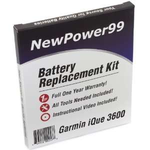  Garmin iQue 3600 Battery Replacement Kit with Installation 