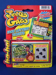 Jokes & Gags Fake Lottery Ticket 5 tickets LUCK IRISH  