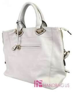   Designer Inspired Side ZIPPER EXTENDER 2 Way Tote Handbag Purse White