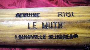 LE MUTH Game Used Bat NATURAL LOUISVILLE SLUGGER R161  