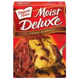 Duncan Hines Moist Deluxe Fudge Marble Cake Mix 18.5 oz (Pack of 12 
