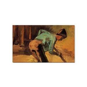 Man Stooping with Stick or Spade By Vincent Van Gogh Sticker