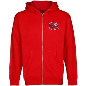 NCAA Jacksonville State Gamecocks Red Logo Applique Midweight Full Zip 