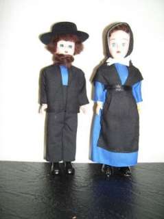 Vintage Mr & Mrs Amish Dolls Lancanster County PA CUTE  