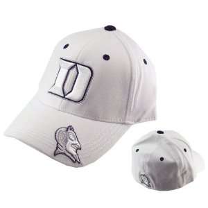 Duke Blue Devils White Double Floss 1Fit Hat:  Sports 