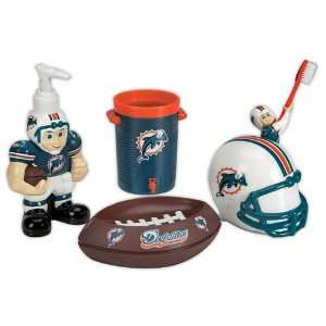  NFL Miami Dolphins Football 5 Piece Bathroom Set: Home 