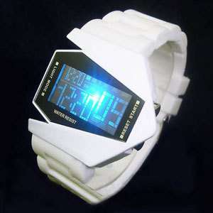 Digital Sport Wrist Watch Color LED Bomber Aircraft Shape Date Mens 